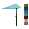 thumbnail image 6 of Pure Garden 9ft Half Umbrella for Balcony, Porch, or Deck, Blue, 6 of 7