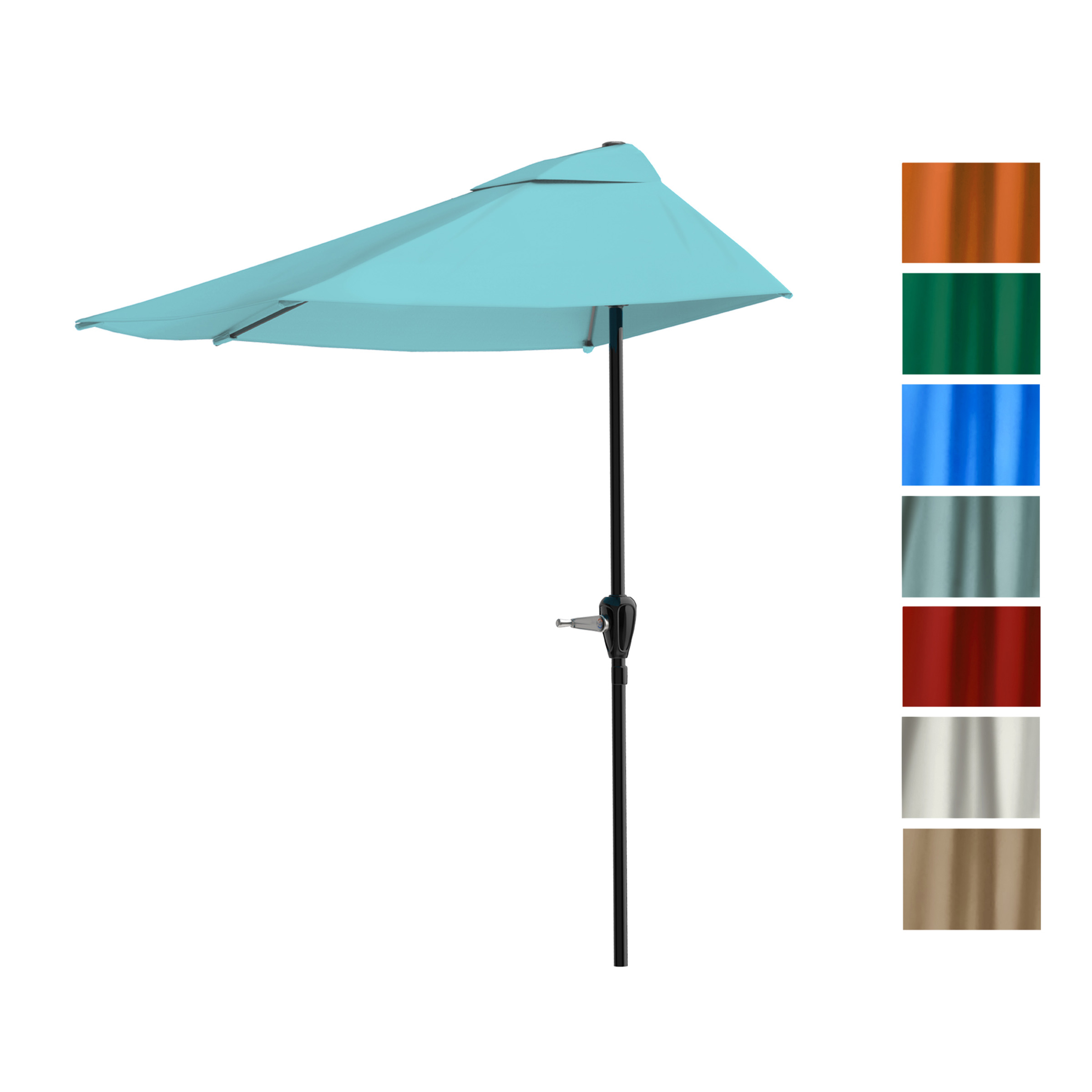 Pure Garden 9 Ft Half Umbrella for Balcony, Blue photo 6