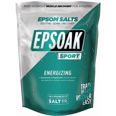 Epsoak Sport Epsom Salt for Athletes 5 lb. Energizing Therapeutic soak with Eucalyptus and Peppermint Essential Oils