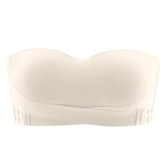 Wireless Strapless Bandeau Bra for Women Seamless Silicone Padded Tube Top Comfort Lift Support Bralette