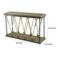 thumbnail image 5 of 52 Inch Console Table, Rustic Plank Top with Crossed Rope Design, Brown, 5 of 5
