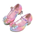 thumbnail image 1 of Chaussures de Robe pour Tout-Petites Filles, Chaussures Princesse à Fleurs Roses, Talons Bas, Chaussures Mary Jane pour Fête et Mariage (Petite/grande Enfant), 1 of 8