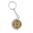 thumbnail image 1 of euan style pattern flowers lines rotatable keyholder disc accessories chain clip, 1 of 3