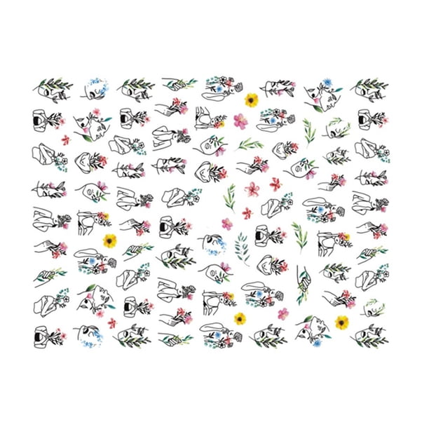 Seitruly Pegatinas para uñas, calcomanías en relieve 3D, impresión de deslizadores de belleza para manicura, decoración DIY, adhesivo, accesorios de Juegos de manicura WG410 Seitruly CE012223-02B