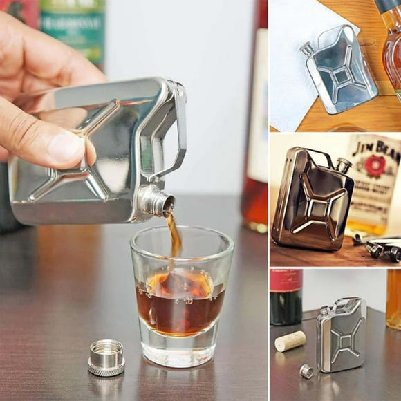 Iumwxz Liquor Pour Spouts Portable Whiskey Flask Oil Pot Wine Bucket 5oz Outdoor Stainless Steel Small Wine Pot Portable Wine Pot Black Stainless Steel Festival Gift