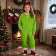thumbnail image 2 of Boys Fleece Hooded Onesie Pajamas Kids Long Sleeve Zip-Front One Piece Fuzzy Sleepwear Jumpsuit with Pockets Winter Warm Loungwear, 2 of 6