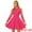 Hot Pink, variant on Unique Bargains Women's Retro Flat Collar Mesh Sheer Sleeve Flared Party Dress L Hot Pink