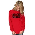 thumbnail image 3 of Book Club Nerd Nerdy Geeky Hipster Women's Long Sleeve T Shirt Brisco Brands X, 3 of 6