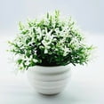 thumbnail image 3 of SPRING PARK Artificial Mini Potted Plants Fake Plastic Greenery in Pots Small Faux Topiary Grass Shrubs Houseplants for Centerpiece Desk Room House Office Decor Decoration, 3 of 3