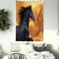 thumbnail image 4 of Animal Decor Wall Hanging Tapestry, Portrait of Galloping Frisian Horse with Warm Hot Sun Rays Intensity Honor Grace Theme, Bedroom Living Room Dorm Accessories, 60 X 80 Inches, by Ambesonne, 4 of 5