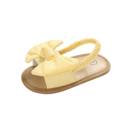 

Infant Baby Girls Boys Sandals Summer Bowknot Crib Shoes Toddler Pu Leather Flower Soft Rubber Sole Dress Flats First Walker Shoes
