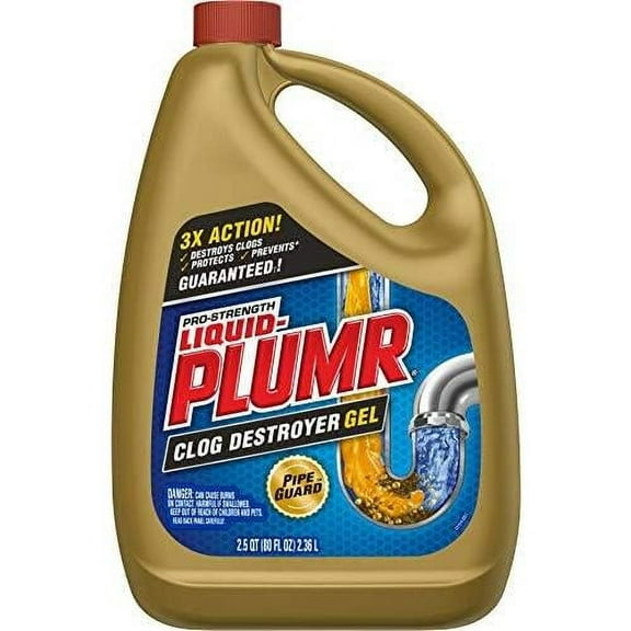 Full Clog Destroyer Plus Pipeguard, Liquid Drain Cleaner - 80 Ounces