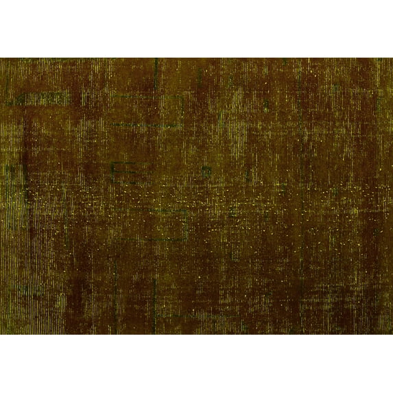 Ahgly Company Machine Washable Indoor Rectangle Oriental Yellow Modern Area Rugs, 8' x 10'