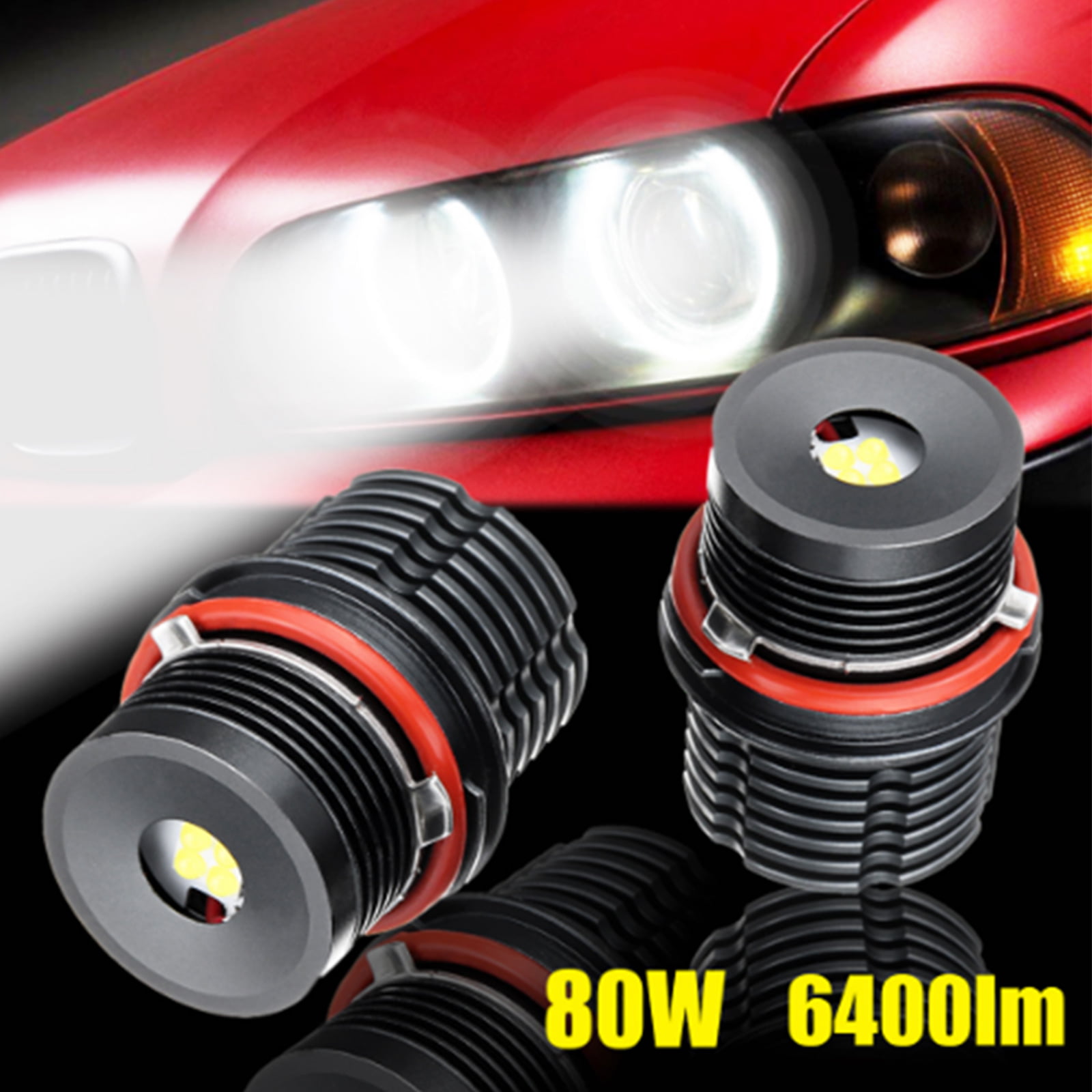 TWSOUL 2X White High Power Angel Eyes Halo Ring Light Bulbs for BMW E39 E53 E63 X5 - Walmart.com