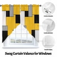 thumbnail image 3 of Black Yellow Swag Curtain Valance for Windows, Geometric Abstract Color Block Contemporary Window Treatments Short Swag Topper for Kitchen Windows Bathroom Bedroom, 36"x63", 3 of 8