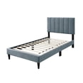 thumbnail image 2 of Lilian Full Bed, Soft Channel Tufted Light Gray Linen Upholstery, 2 of 5