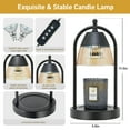 thumbnail image 5 of Candle Warmer Lamp with Timer, 3-Level Dimmable Candle Lamps with Glass Shade, Electric Candle Light Wax Melt Warmer for Scented Wax, Black Warmer Lamp for Women Home Decor (2 Bulbs Included), 5 of 8