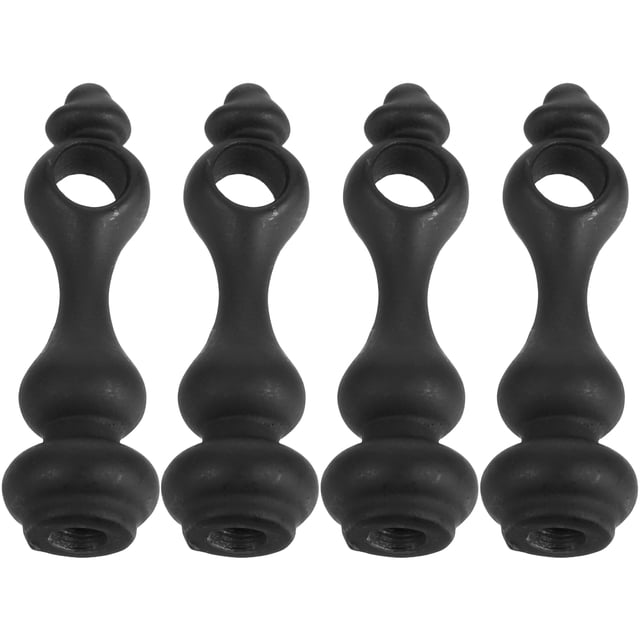 OULII 4Pcs Glass Cabinet Post Cap For Indoor Furniture Railing Connectors Zinc Alloy Black Easy Maintenance