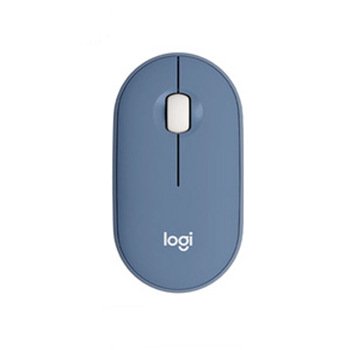 Ratón inalámbrico Bluetooth Pebble Pebble M350 de Logitech para oficina, negocios, computadora, notas, modo dual, esta nube Ash