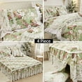 thumbnail image 3 of LANPEI French Country Bedding Set Twin Cotton Girls Floral Duvet Cover 4 Piece- White Lace Luxury Princess Dust Ruffle 18'' Split Corner Bed Skirt, 3 of 7