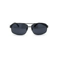 thumbnail image 2 of Xloop Mens Metal Rim Narrow Rectangular Pilots Sunglasses Gunmetal Matte Black, 2 of 4