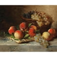 thumbnail image 2 of Arthur-Alfred Brunel de Neuville 14x12 Black Ornate Wood Framed Double Matted Museum Art Print Titled: Still Life with Apples and Grapes, 2 of 5
