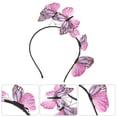 thumbnail image 2 of KAKOWELY 1 diadema de mariposa para el pelo, para fiesta, cosplay, tocado de mariposa para mujer (rosa), 2 of 5