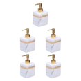 thumbnail image 3 of Ruiboury Distributeur de Savon en Résine Réutilisable pour Table Cuisine Douche Shampoing Salle de Bain Blanc 400ml 5Ensemble, 3 of 6