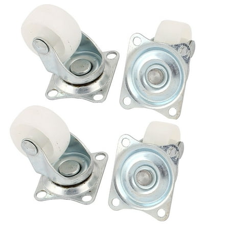 - 4 Pcs Metal Mounted Plate Nylon Ball Swivel Type Caster 1.0