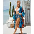 thumbnail image 5 of EDOLYNSA Tie-dye Kimono Cover-up for Women Open Front Summer Cardigan Long Sleeve Bathing Suit Coverups, 5 of 7