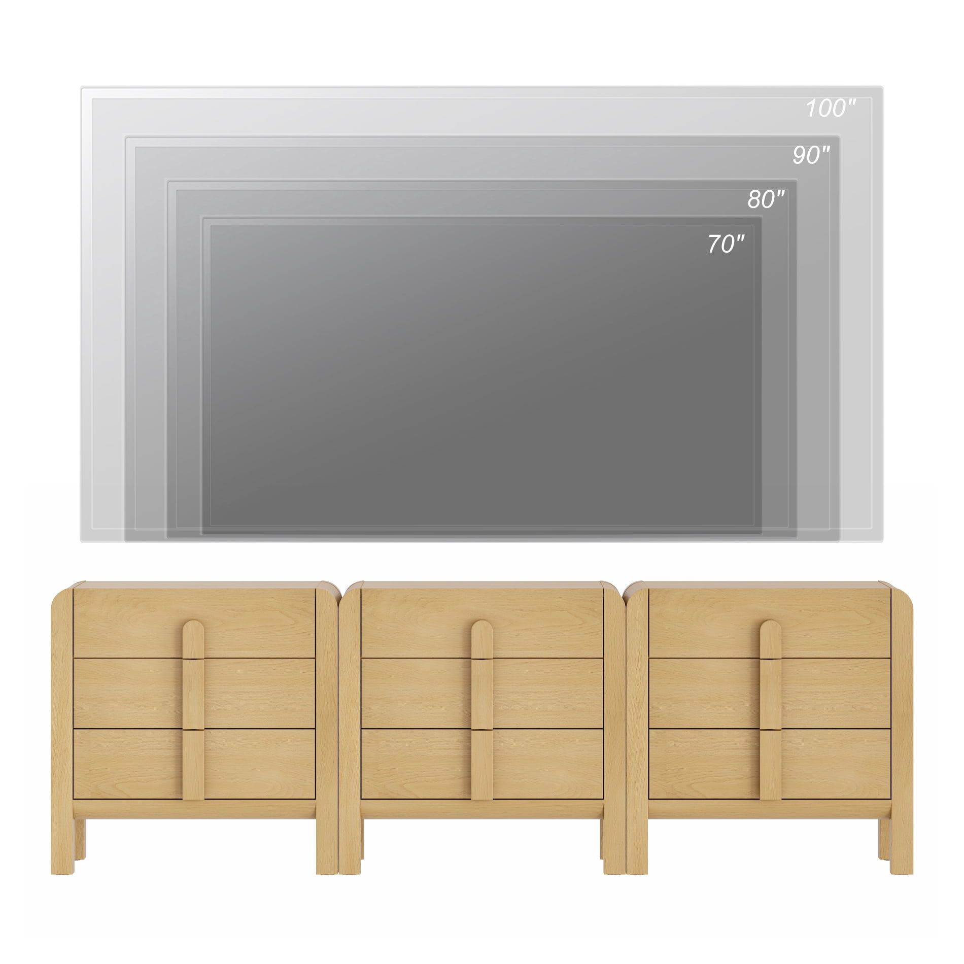 Dresser for Bedroom, Mid Century Chest of Drawers with Storage, 9 Drawer Dresser with Curved Profile Design, Wooden Modern Dresser for Living Room, Bedroom, Entryway