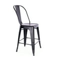 thumbnail image 2 of Dreux Matte Black Steel Counter Chair 24 Inch (Set of 4), 2 of 5