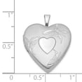 thumbnail image 3 of Sterling Silver Rhodium-plated 20mm Diamond-Cut Butterflies Heart Locket, 3 of 3