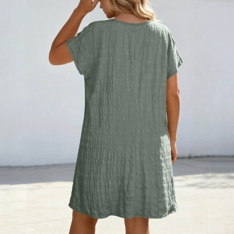 plus size olive green shirt dress NY Collection Long Roll Tab Sleeve Shirtdress