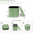 thumbnail image 4 of PINPLUS 12.6" Green Ottoman Storage Box, Folding Storage Seat Box, Small Footstool For Living Room, Kid's Toy Chest Box, Teddy Flower Shape,, 4 of 7