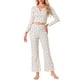 thumbnail image 1 of CONJUNTOS DE PIJAMA PARA MUJER INSPIRE CHIC ESTAMPADO DE CEREZAS CON VOLANTES ESCOTE EN V MANGA LARGA Y PANTALONES 2 PIEZAS ROPA DE DESCANSO XL ALBARICOQUE, 1 of 5