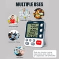 thumbnail image 6 of Cheers US Digital Triple Kitchen Timer, 3 Channels Countdown Up Timer, Cooking Timer, Stopwatch, Large Display, Adjustable Volume Alarm and Flashing Light with Magnetic Back, Stand, 6 of 7