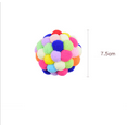 thumbnail image 2 of Kitten Bell Toys Ball, Adorable Colorful Plush Cat Bell Balls, Fun Interactive Cat Toys Chasing Chewing Training Cat Balls, Soft Quieted Elastic Cat Pompom Elastic Balls,Color Large 7.5CM, 2 of 7