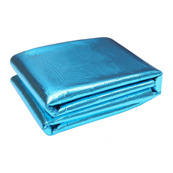 Unique Bargains 433mil 11mm 10.77sqft Car Sound Deadener Mat Aluminum Foil Heat Shield Material Self Adhesive Universal for Hood Boat Engine Cover 39.37"x39.37" Blue