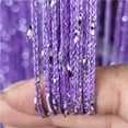 thumbnail image 4 of Topboutique Door Curtains,String Curtains for Doorways,Glittering Silver Wire Curtains,Decorative Wall Panel Fringe,Window Room Divider Blind Divider Tassel Screen,Hanging Curtains,79”X39'' (Purple), 4 of 9