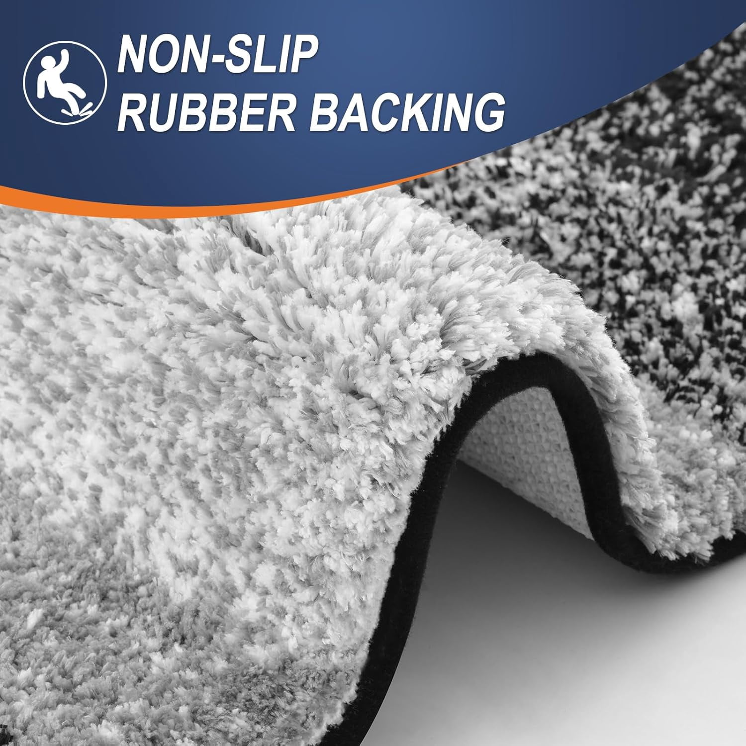 Buganda Microfiber Bathroom Rugs, 20"x30" Black Luxury Extra Soft and Absorbent Bath Mat, Non-Slip Plush Bath Carpet