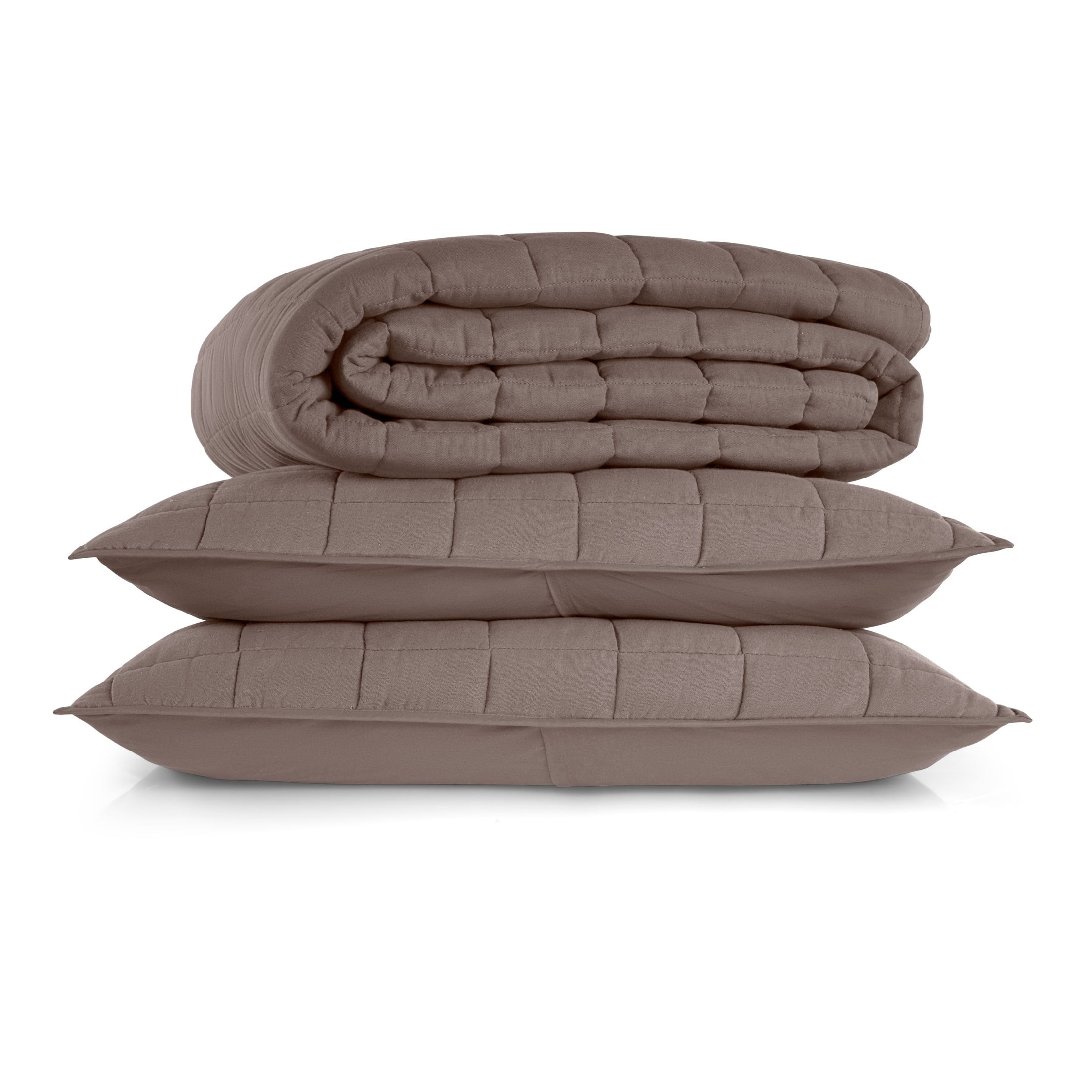 Allswell Organic Cotton 3-Piece Quilt Set, Taupe Fog, King/California King