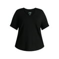 thumbnail image 4 of Terra & Sky Women's Plus Size V-Neck Tee with Short Sleeves, Size 0X-5X, 4 of 5