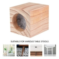 Solid Wood Furniture Risers - 2" Round Table/Chair Leg Extenders (Set of 4)