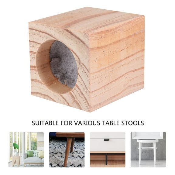 Solid Wood Furniture Risers - 2" Round Table/Chair Leg Extenders (Set of 4)