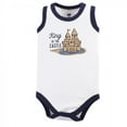thumbnail image 3 of Hudson Baby Infant Boy Cotton Sleeveless Bodysuits 5pk, Sandcastle, 0-3 Months, 3 of 4