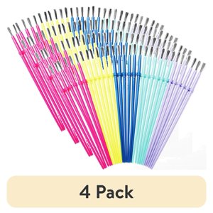 Hello Hobby Round Synthetic Bristle Art Brushes, 120-Pack