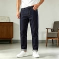 thumbnail image 5 of LODIENY Straight Leg Jeans for Men Slim Fit Cuffed Skinny Stretch Basic Denim Pants Dark Blue XXXXL, 5 of 9