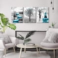 thumbnail image 2 of Wall Decor For Living Room Canvas Wall Art For Bedroom Office Decoration Black And White Wall Paintings Inspirational Abstract Blue Pictures Prints Artwork Home Decor 3 Piece 12x16 In, 2 of 6