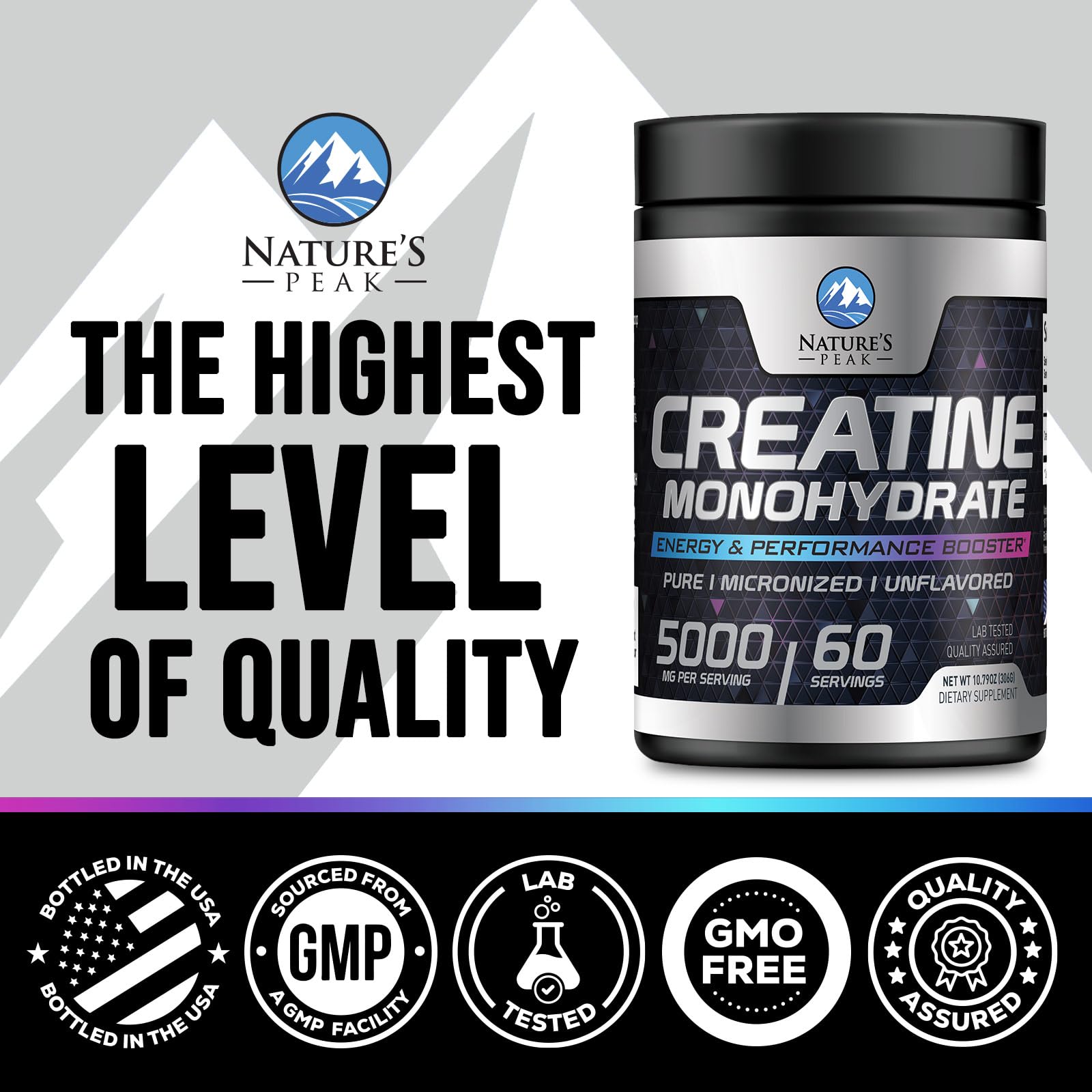 Creatina Monohidratada 5000mg por porción - Suplemento de creatina micronizada pura en polvo para hombres y mujeres sin sabor - La creatina nutricional apoya el crecimiento muscular y la fuerza, sin gluten - 60 porciones 4
